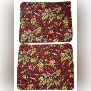 Waverly Mystique Pillow Sham Set Maroon Red Floral Cottage Core Romance